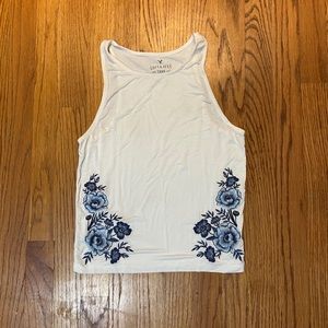 American Eagle Floral Embroidered Tank Top